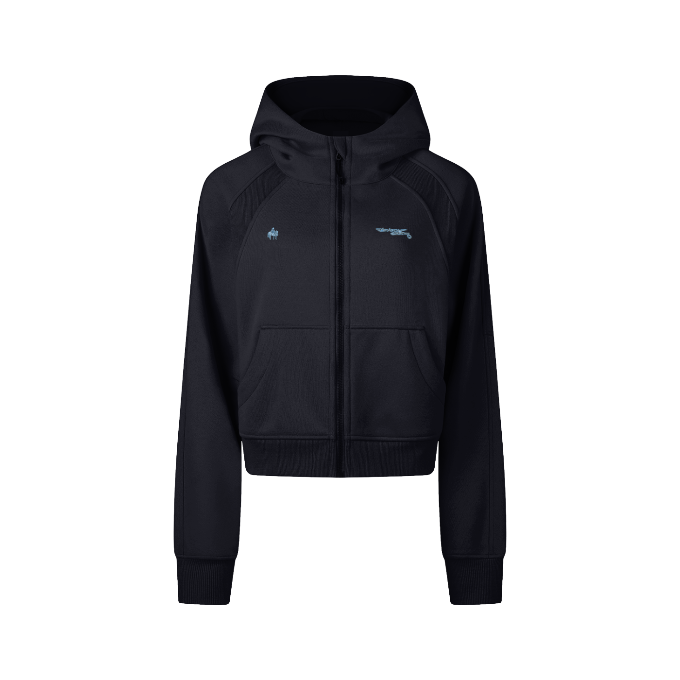 Cropped Zip-Through Hoodie