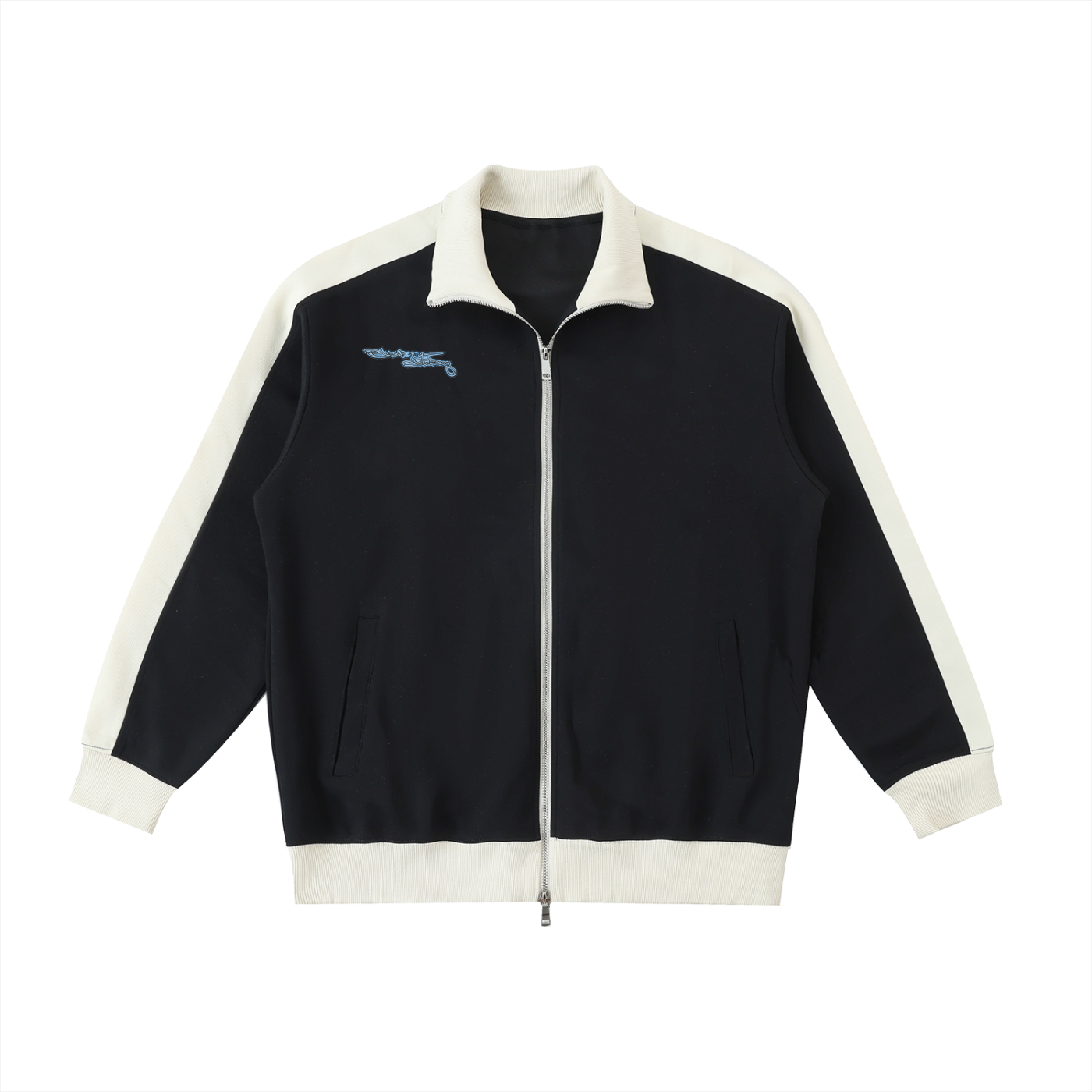 Contrast Trim Stand Collar Jacket