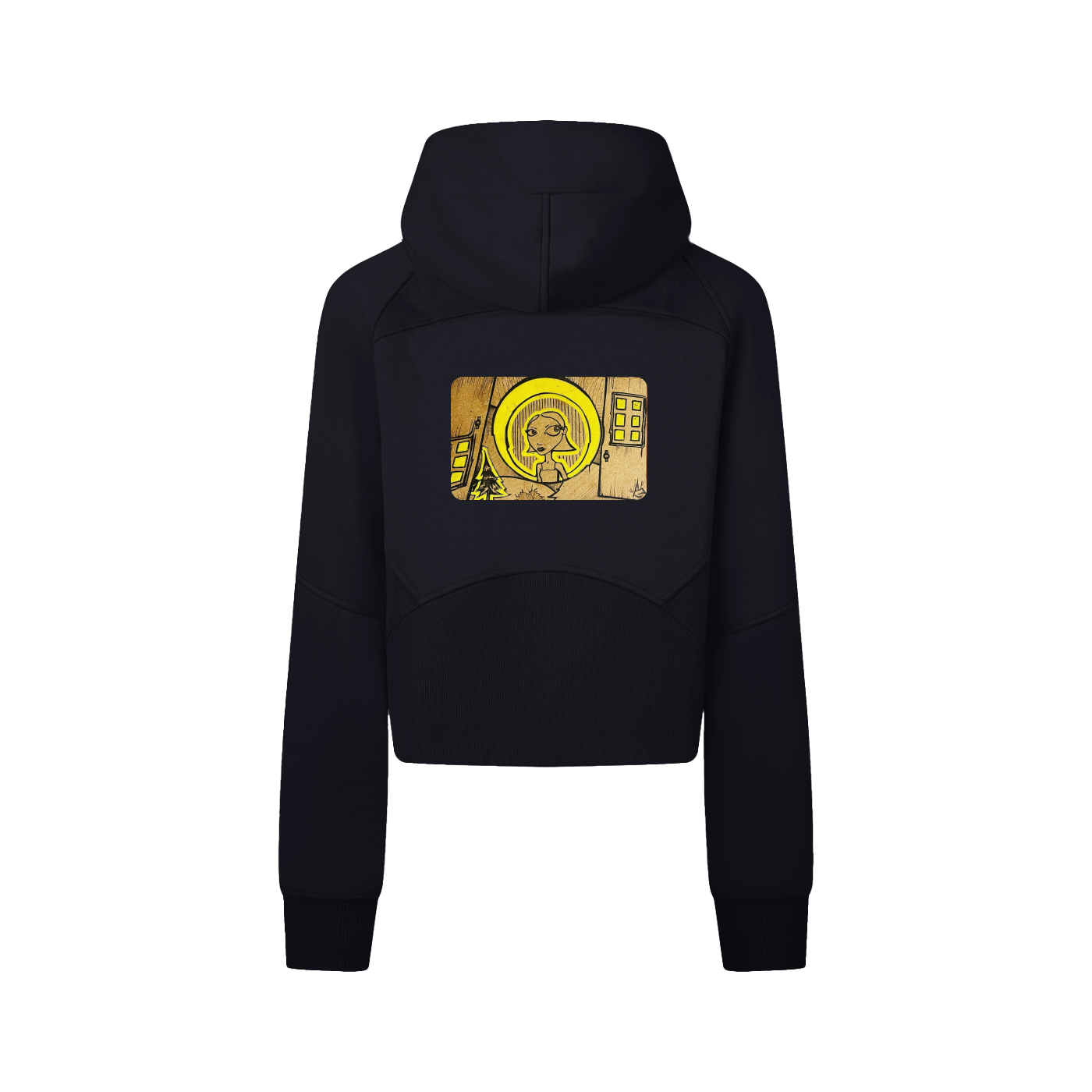 Cropped Zip-Through Hoodie