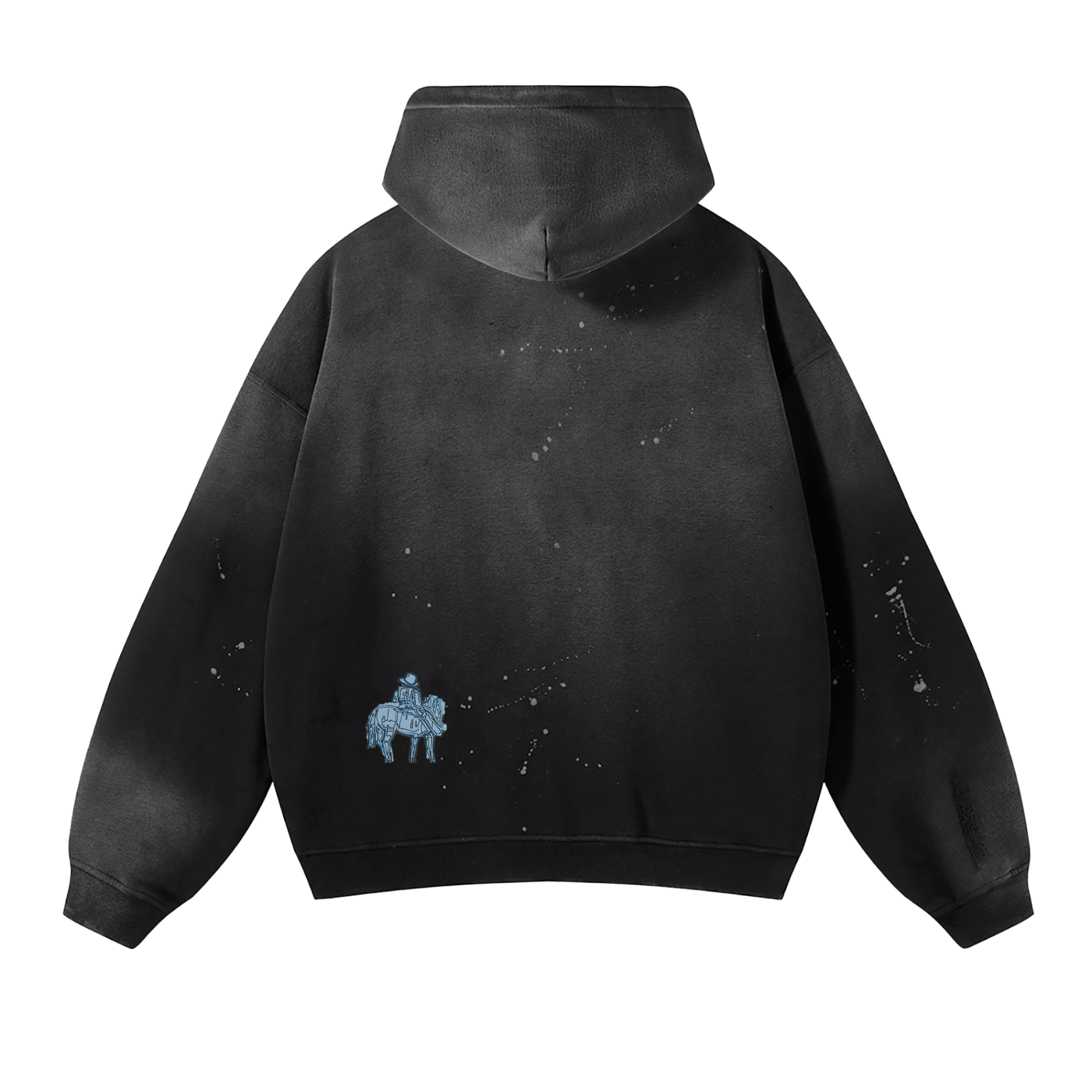 Vintage Wash Frayed Fleece Hoodie - 360 GSM