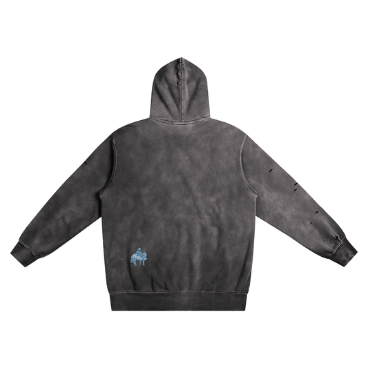 Heavyweight Pure Cotton Hand-Frayed Monkey Washed Hoodie