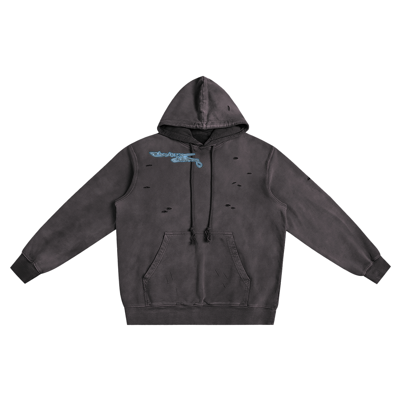 Heavyweight Pure Cotton Hand-Frayed Monkey Washed Hoodie
