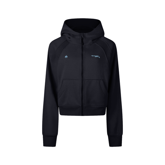 Cropped Zip-Through Hoodie