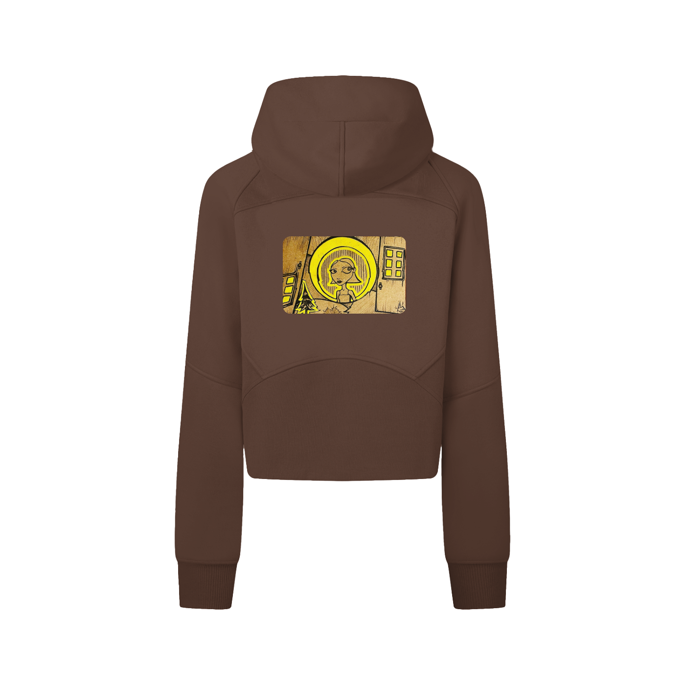 Cropped Zip-Through Hoodie