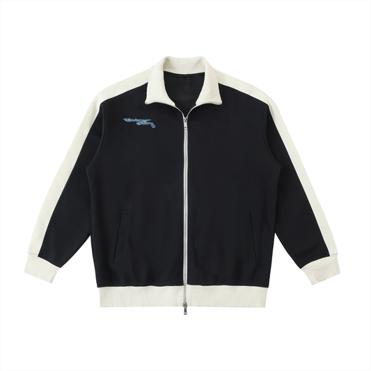 Contrast Trim Stand Collar Jacket