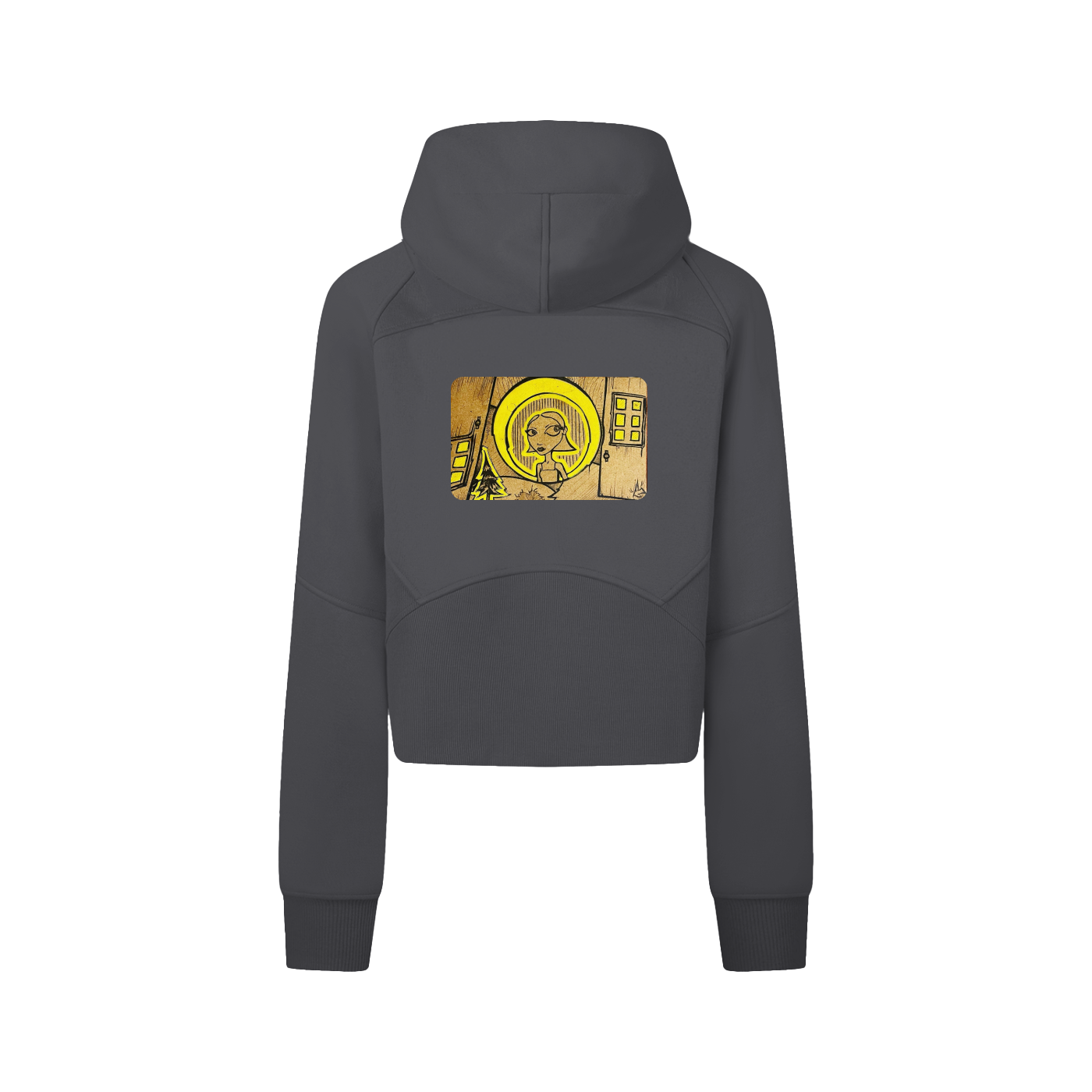 Cropped Zip-Through Hoodie