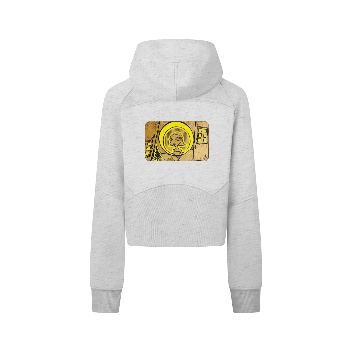 Cropped Zip-Through Hoodie