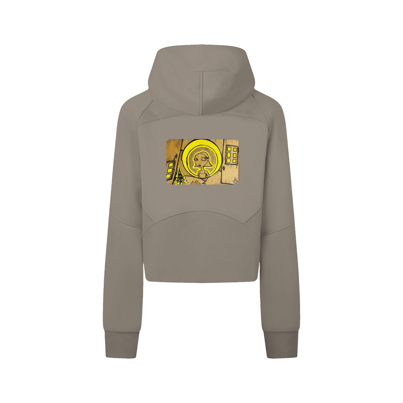 Cropped Zip-Through Hoodie