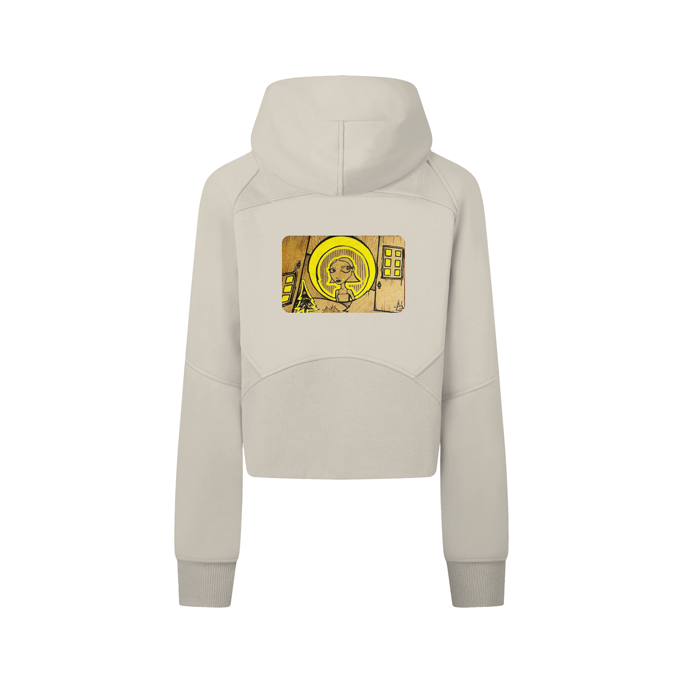 Cropped Zip-Through Hoodie