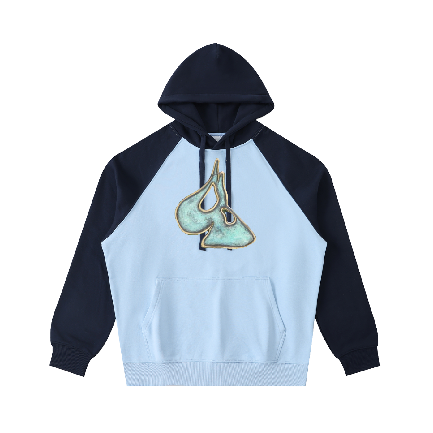 Color-Block Raglan Sleeve Hoodie